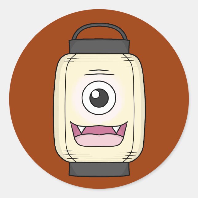 Chochin-obake (Paper Lantern Ghost) Runder Aufkleber (Vorderseite)