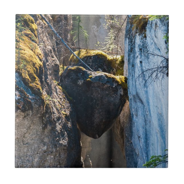 Chockstones im Maligne Canyon - Alberta, Kanada Fliese (Vorderseite)