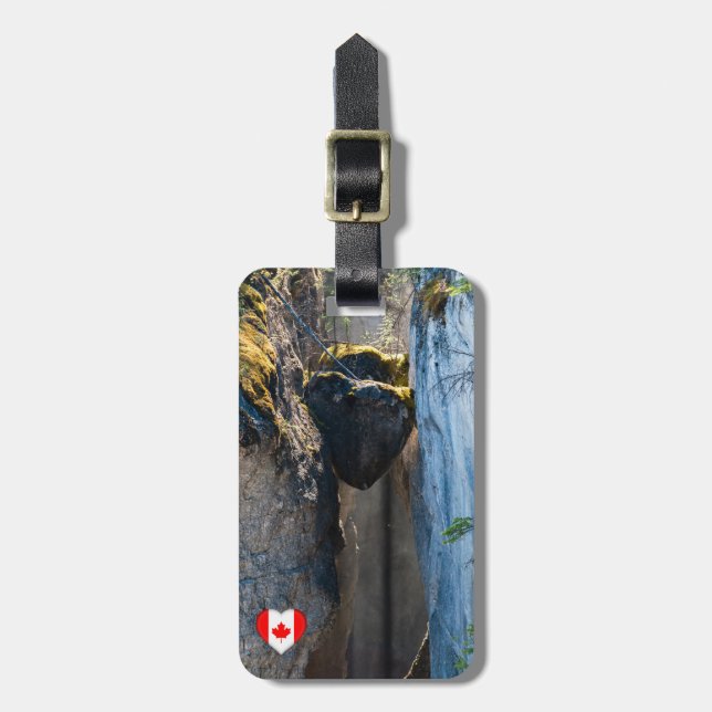 Chockstones im Maligne Canyon - Alberta, Kanada Gepäckanhänger (Vorderseite vertikal)