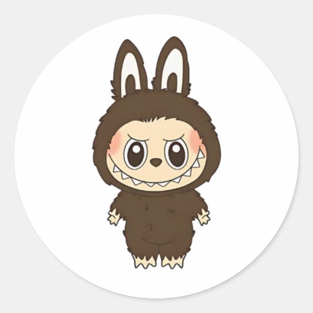Choco Bunny Rebel Runder Aufkleber (Vorderseite)