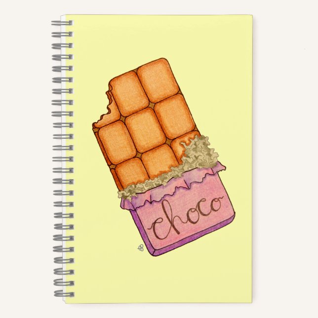 Choco, Cartoon Chocolate Bar Notebook Notizbuch (Vorderseite)