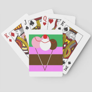 Choco-Creme-Erdbeere-Eiscreme Spielkarten