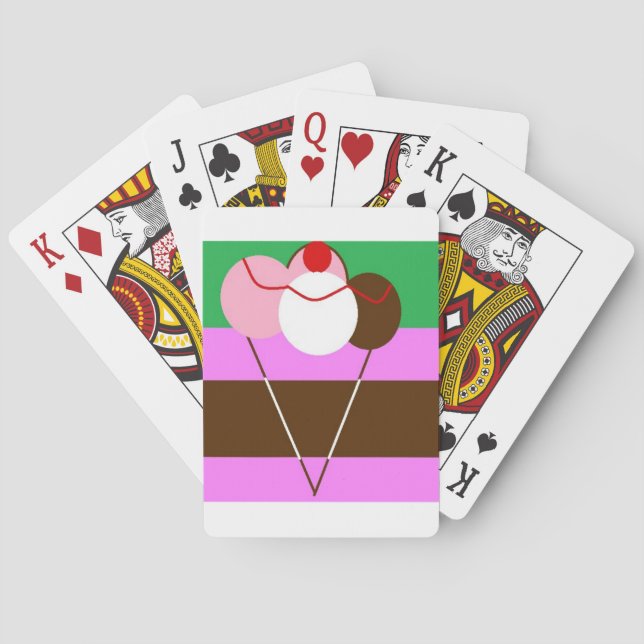 Choco-Creme-Erdbeere-Eiscreme Spielkarten (Rückseite)