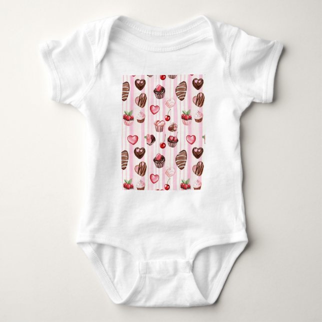 Choco Heart Baby Body Anzug Strampler (Vorderseite)