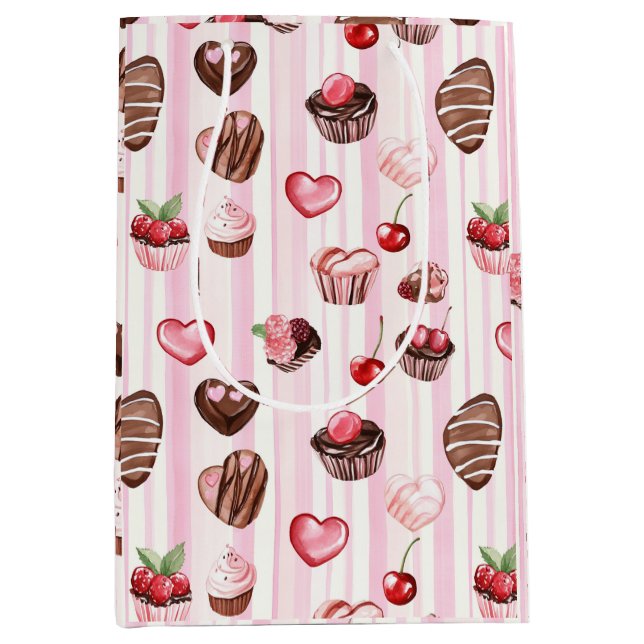 Choco Heart Valentine's Geschenktasche Mittlere Geschenktüte (Vorderseite)