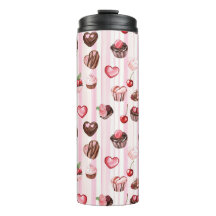 Choco Herz Große Muster Thermal Tumbler