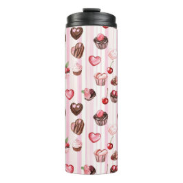 Choco Herz Große Muster Thermal Tumbler Thermosbecher