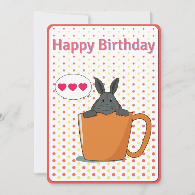 Choco lapin Bonne carte d'anniversaire (Devant)