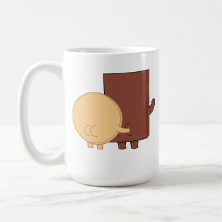 Choco und Pancake spielen Kaffeetasse