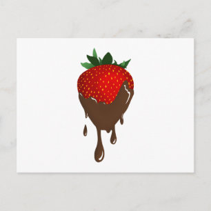 Chocoalte Erdbeeren-Postkarte Postkarte