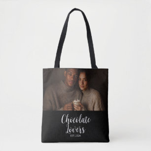 Chocoladenliebhaber-Paar Etabliert Foto-Geschenk Tasche