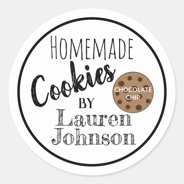 Chocolat à la main Cookies Étiquette Sticker (Devant)