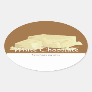 Chocolat blanc personnalisable Stickers ovales