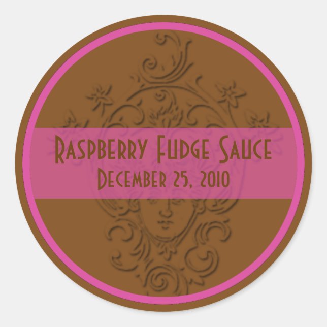 Chocolat Brown et framboise rose Étiquettes (Devant)