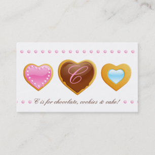 Chocolat C de coeur de biscuits de carte de visite