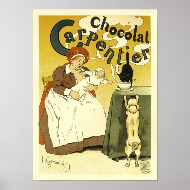 Chocolat Carpentier Vintage französische Werbung Poster (Vorne)