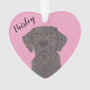 Chocolat de coeur rose personnalisé Labrador