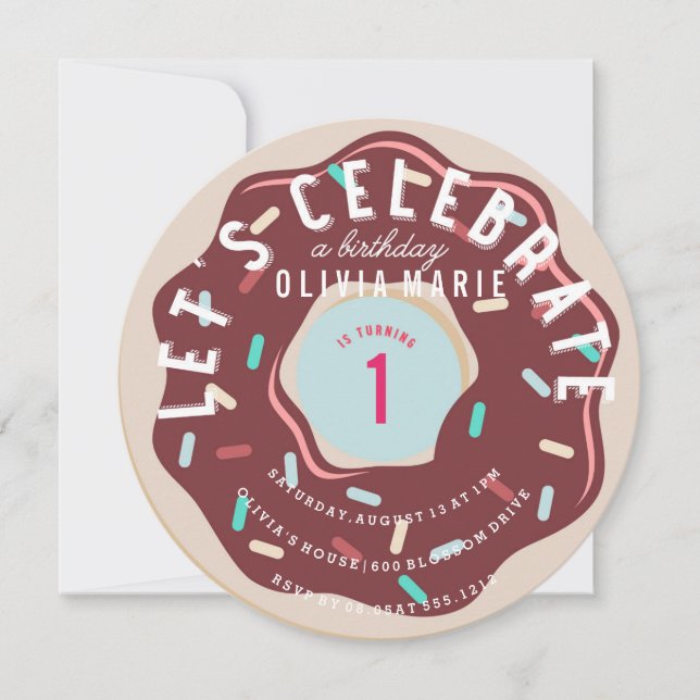 CHOCOLAT DONUT ANNIVERSAIRE INVITATION (Devant)