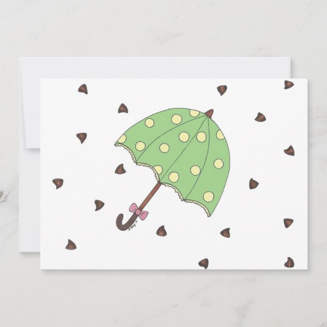 Chocolat Douches Candy Raindrops Carte Parapluie (Devant)