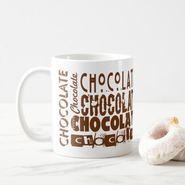Chocolat doux typographie Mug (Avec donut)