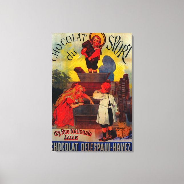 Chocolat du Sport Vintag Poster Europe Leinwanddruck (Vorderseite)