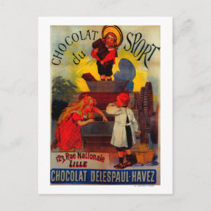 Chocolat du Sport Vintage Poster Europa Postkarte