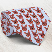 Chocolat Français Bulldog Cravate bleu