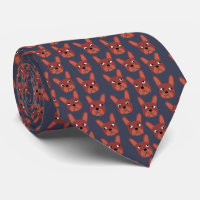 Chocolat Français Bulldog Cravate bleu marine