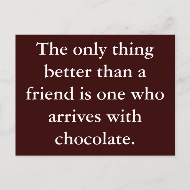 Chocolat Friendship Carte postale Motivation (Devant)