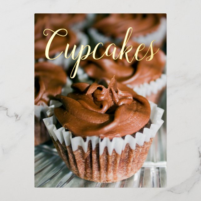Chocolat Frosted Cupcakes feuille Titre Carte post (Recto)