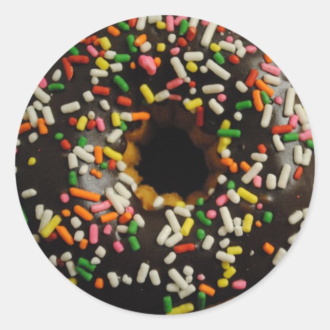 Chocolat Frosted Et Saupoudrer Sticker Donut (Devant)