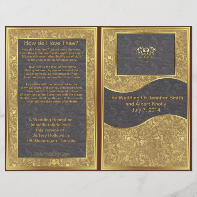 Chocolat Gold Deluxe Programme de mariage (Devant)