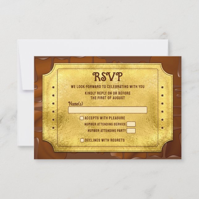 Chocolat Golden Ticket Bar Bat mitzvah RSVP (Devant)