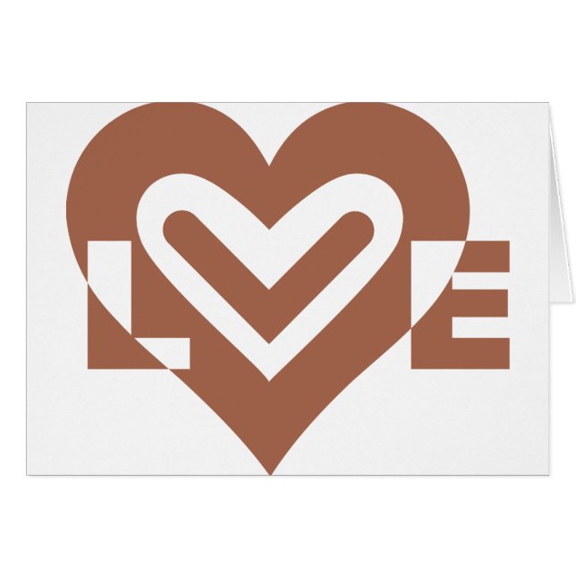 Chocolat graphique mignon Love Brown (Devant horizontal)