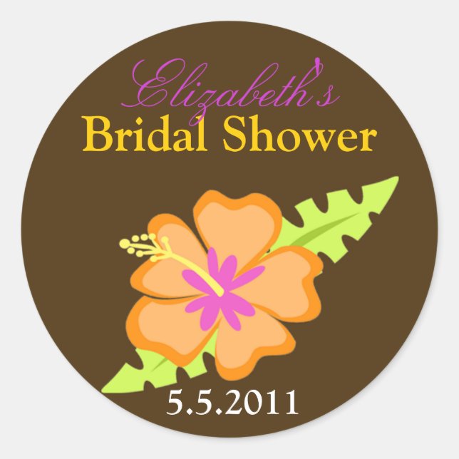 Chocolat Hibiscus Personnalisable Stickers Faveur (Devant)