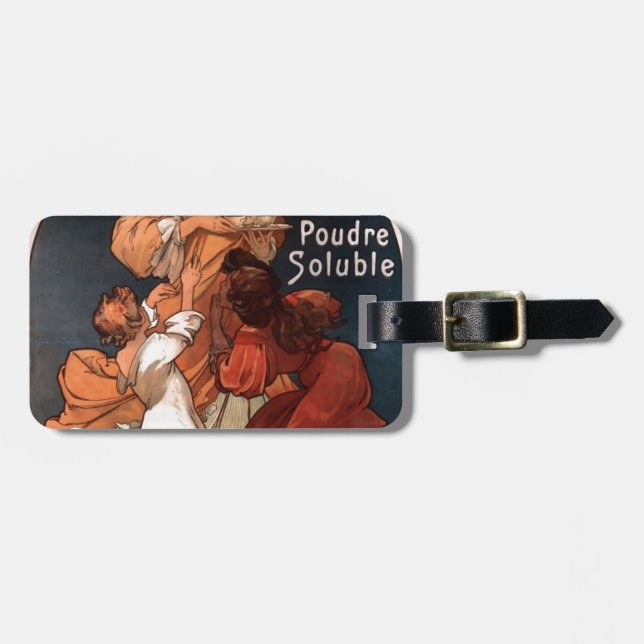 Chocolat Ideal durch Alphonse Mucha Gepäckanhänger (Vorderseite horizontal)