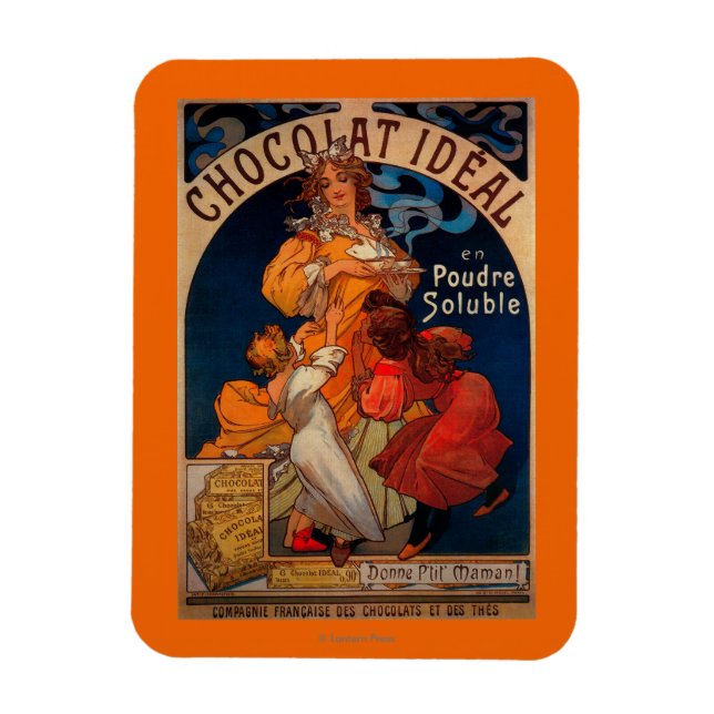 Chocolat Ideal Vintag PosterEurope Magnet (Vertikal)