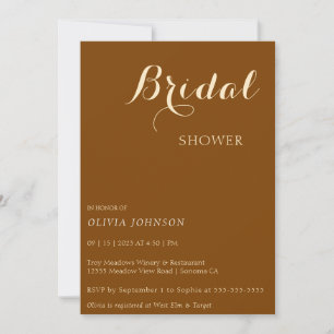 CHOCOLAT Invitation minimale de douche nuptiale