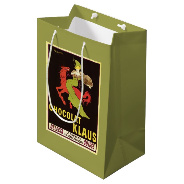Chocolat Klaus Anzeige-Plakat Mittlere Geschenktüte (Vorderseite Schrägansicht)