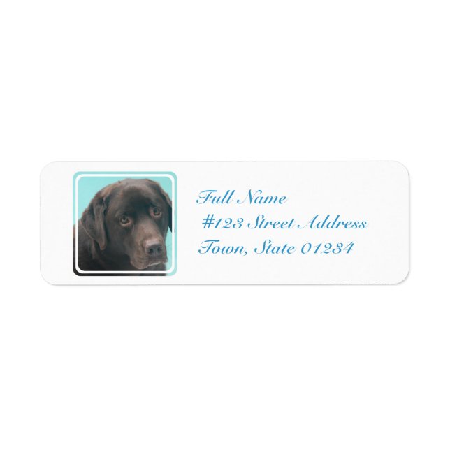 Chocolat Lab Chien Étiquettes de la messagerie (Devant)