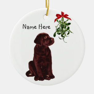 Chocolat Lab Mistletoe Ornement de Noël