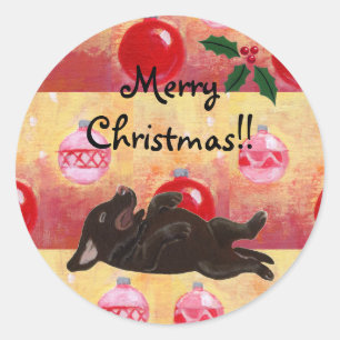 Chocolat Lab Stickers Ornements de Noël