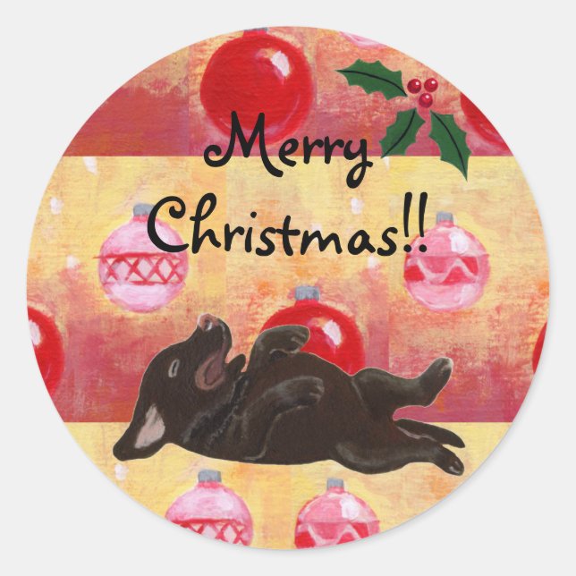 Chocolat Lab Stickers Ornements de Noël (Devant)