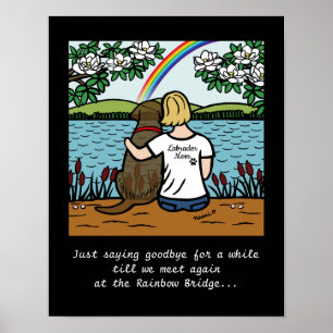 Chocolat Labrador Angel and Mom Blonde S Poster