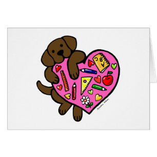 Chocolat Labrador et bande dessinée du coeur du