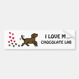 Chocolat Labrador Heart Valentine Sticker