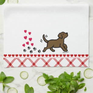 Chocolat Labrador Trotting Serviette de cuisine