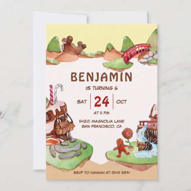 Chocolat Land Invitation Anniversaire (Devant)