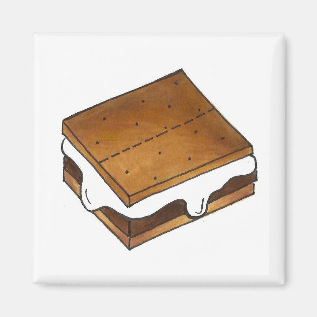 Chocolat Marshmallow Smore S'mores Aimant alimenta (Devant)