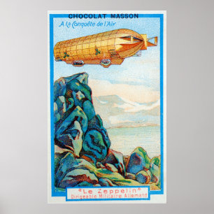 Chocolat Masson Ad mit Zeppelin Airship Poster